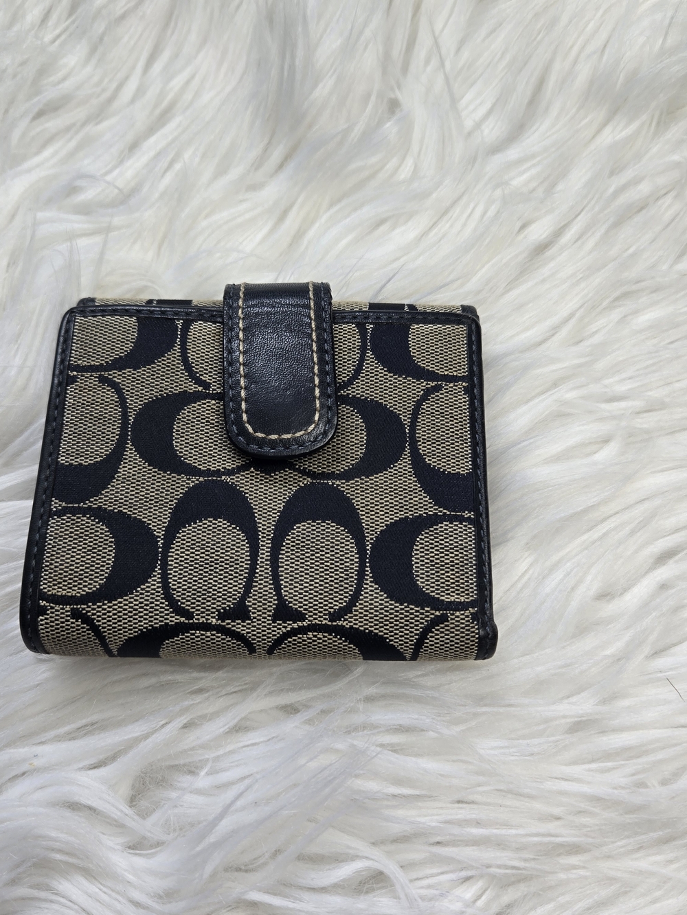 Coach Blue Signature Compact Wallet - Picture 2 of 5